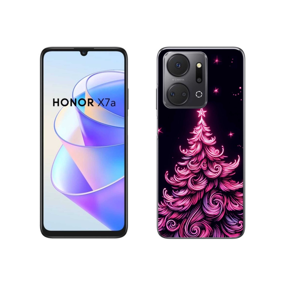 Gél borítás mmCase a Honor X7a számára - neon karácsonyfa 2