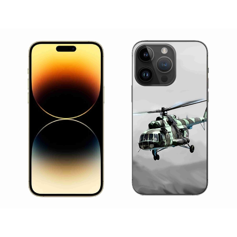 Zselés borítás mmCase iPhone 14 Pro Max készülékhez - katonai helikopter