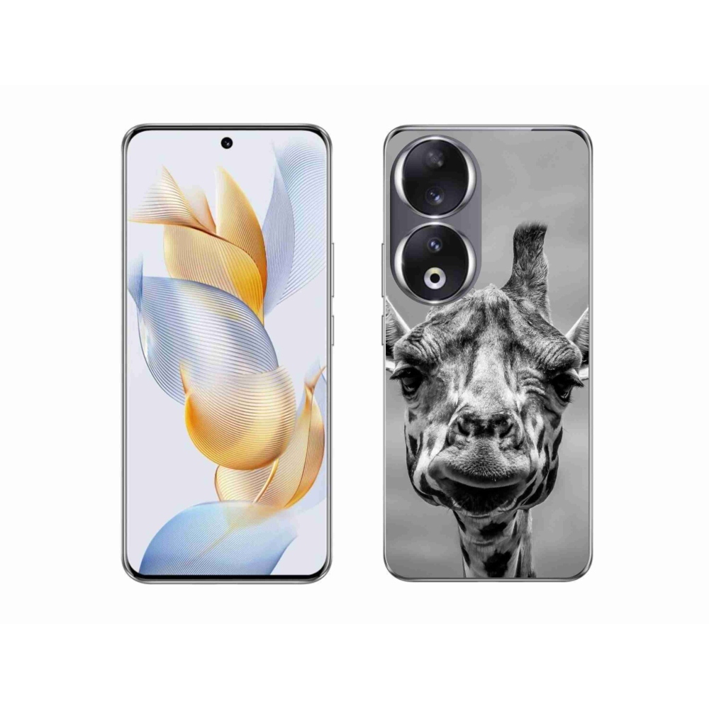Zselés borító mmCase a Honor 90 készülékhez - fekete-fehér zsiráf