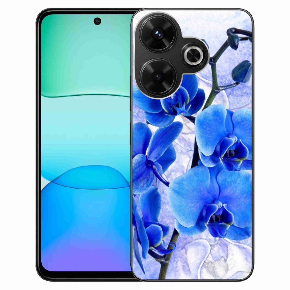 Gél borítás mmCase a Xiaomi Redmi 13 4G/Poco M6 4G számára - kék virágok
