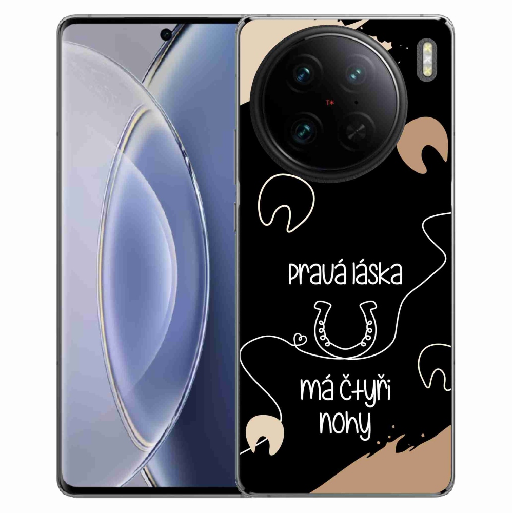 Gél borítás mmCase a Vivo X90 Pro készülékhez - Ló motívum Fekete háttér