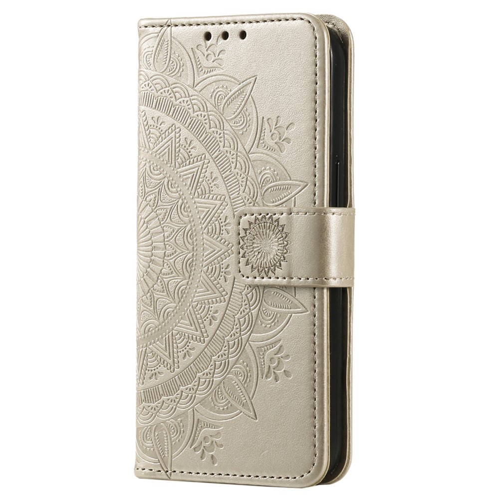 Mandala könyv tok Xiaomi Redmi Note 14-hez - arany színben