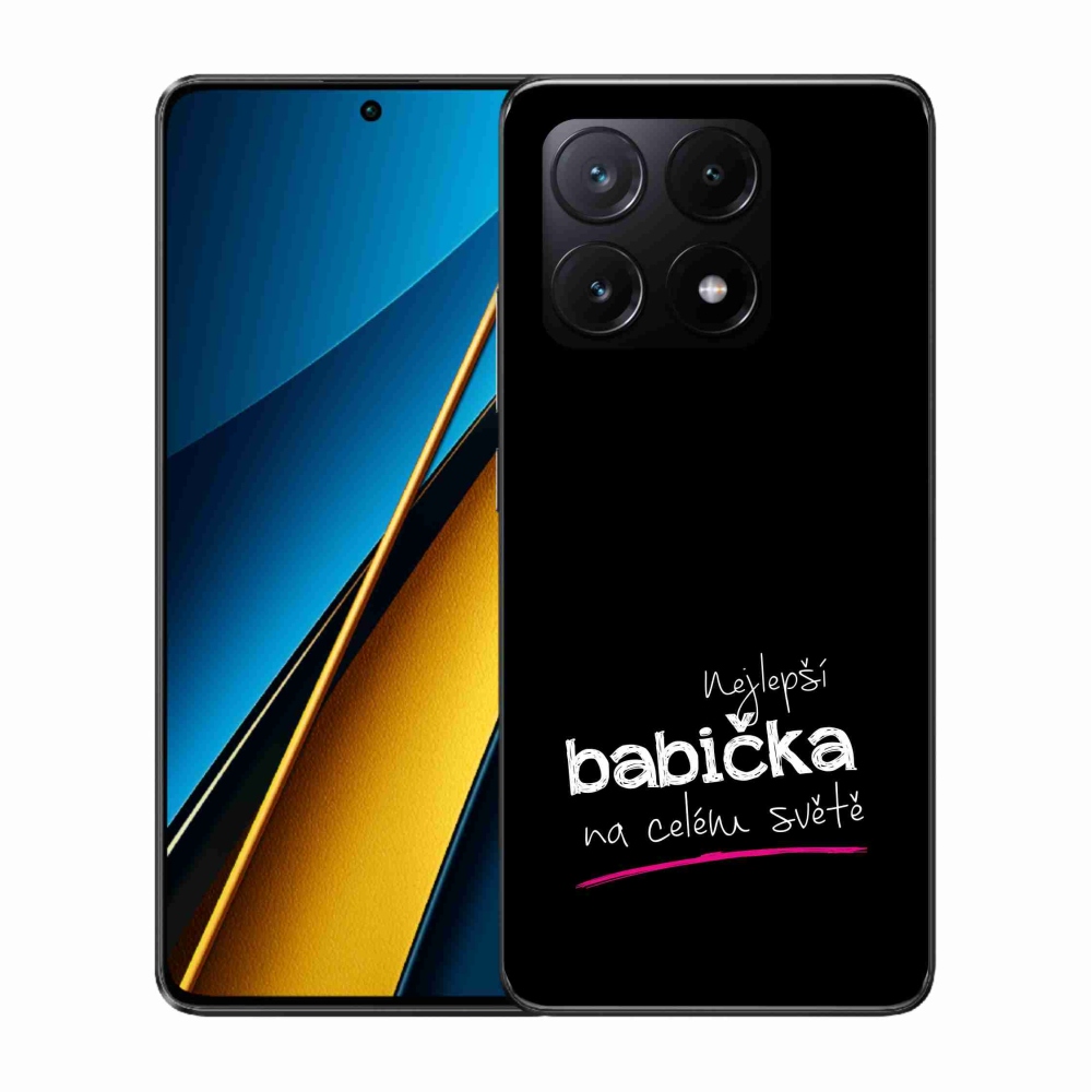 Gél borító mmCase a Xiaomi Poco X6 Pro 5G - legjobb nagymama 4 fekete háttérrel