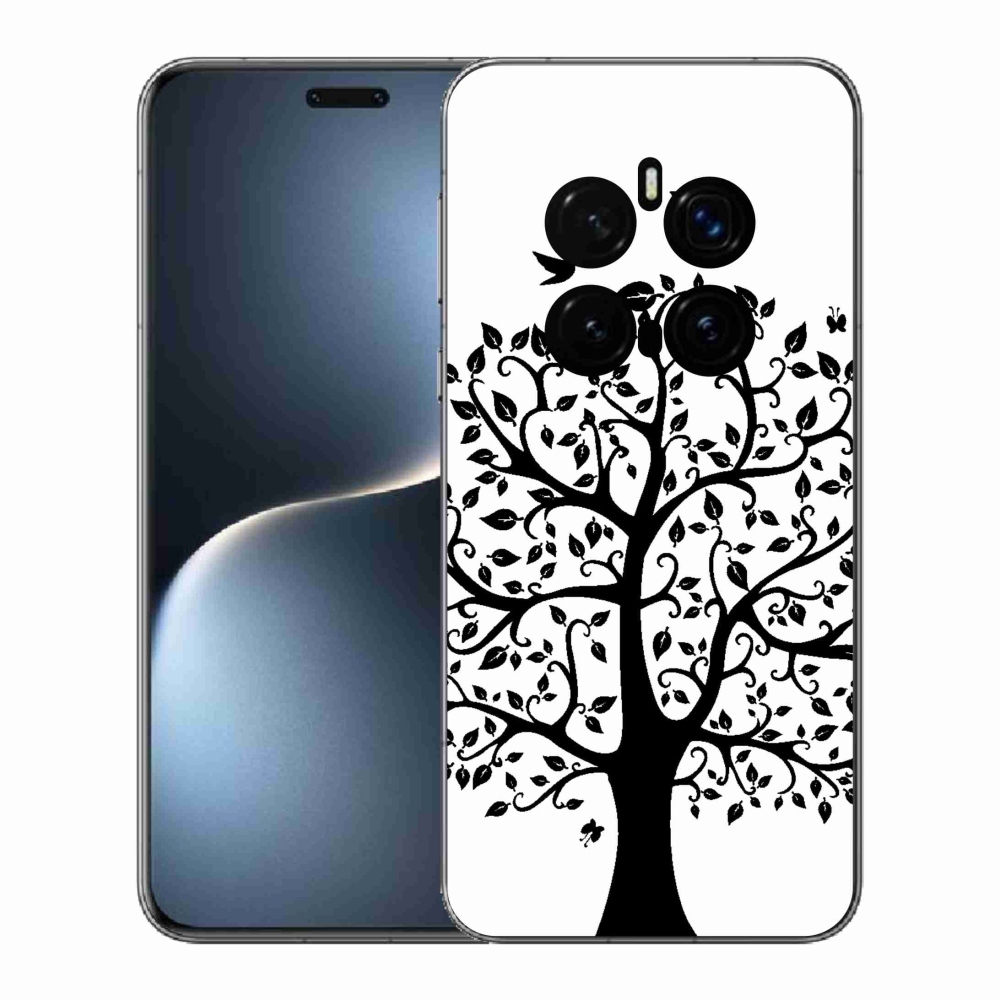 Zselés borítás mmCase a Honor Magic 7 Pro 5G számára - fekete-fehér fa