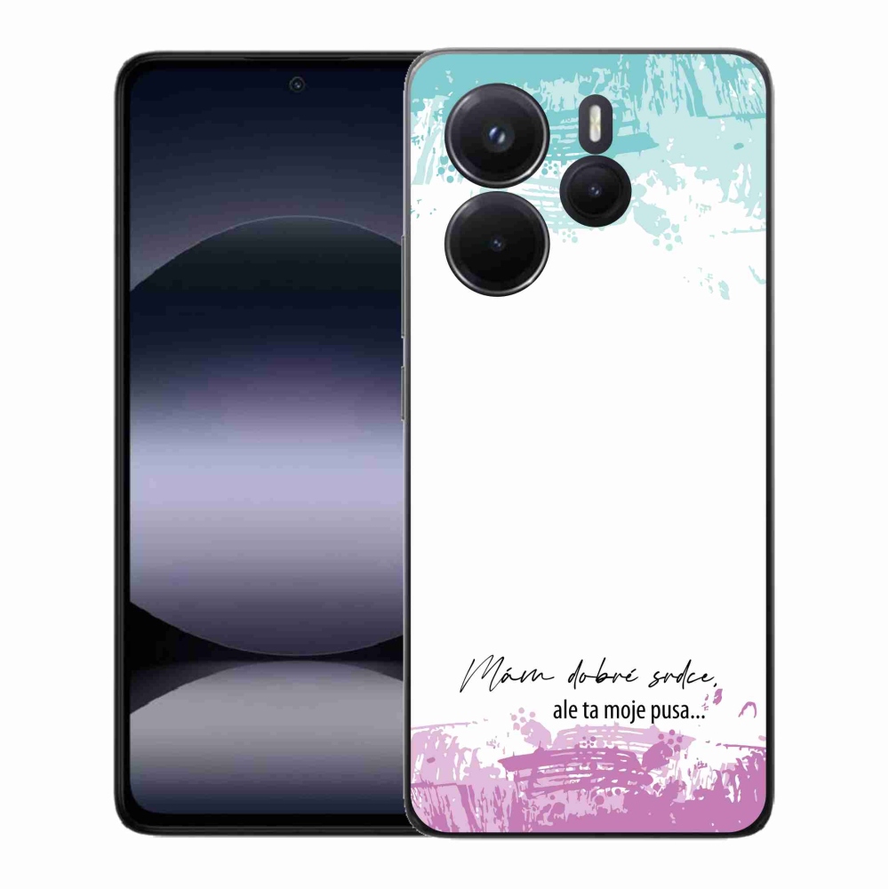 Gél borító mmCase a Xiaomi Redmi Note 14-hez - vicces szöveg 3 fehér háttérrel