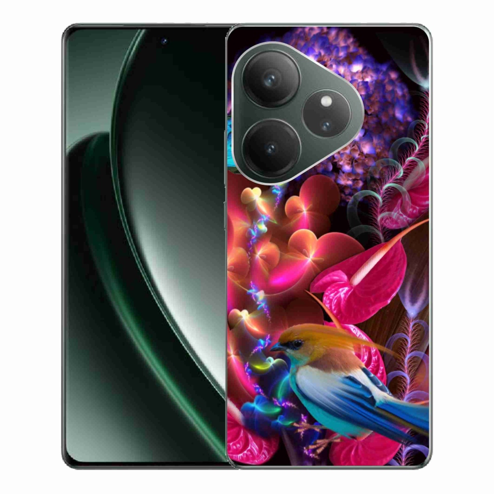 Gél borítás mmCase a Realme GT 6 5G/GT 6T 5G számára - színes virágok
