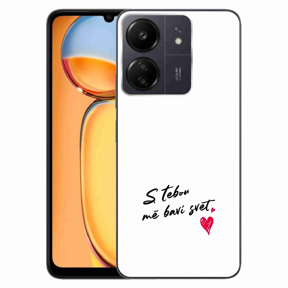 Gél borító mmCase a Xiaomi Poco C65/Redmi 13C-hez - szerelmes szöveg 1 fehér háttér