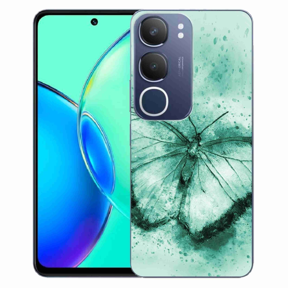 Zselés borítás mmCase a Vivo Y19s készülékhez - zöld pillangó
