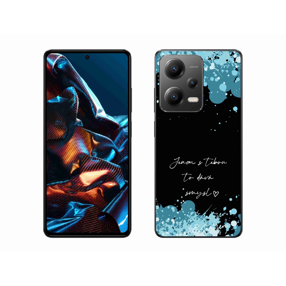 Gél borító mmCase a Xiaomi Redmi Note 12 Pro 5G számára - szerelmes szöveg fekete háttérrel