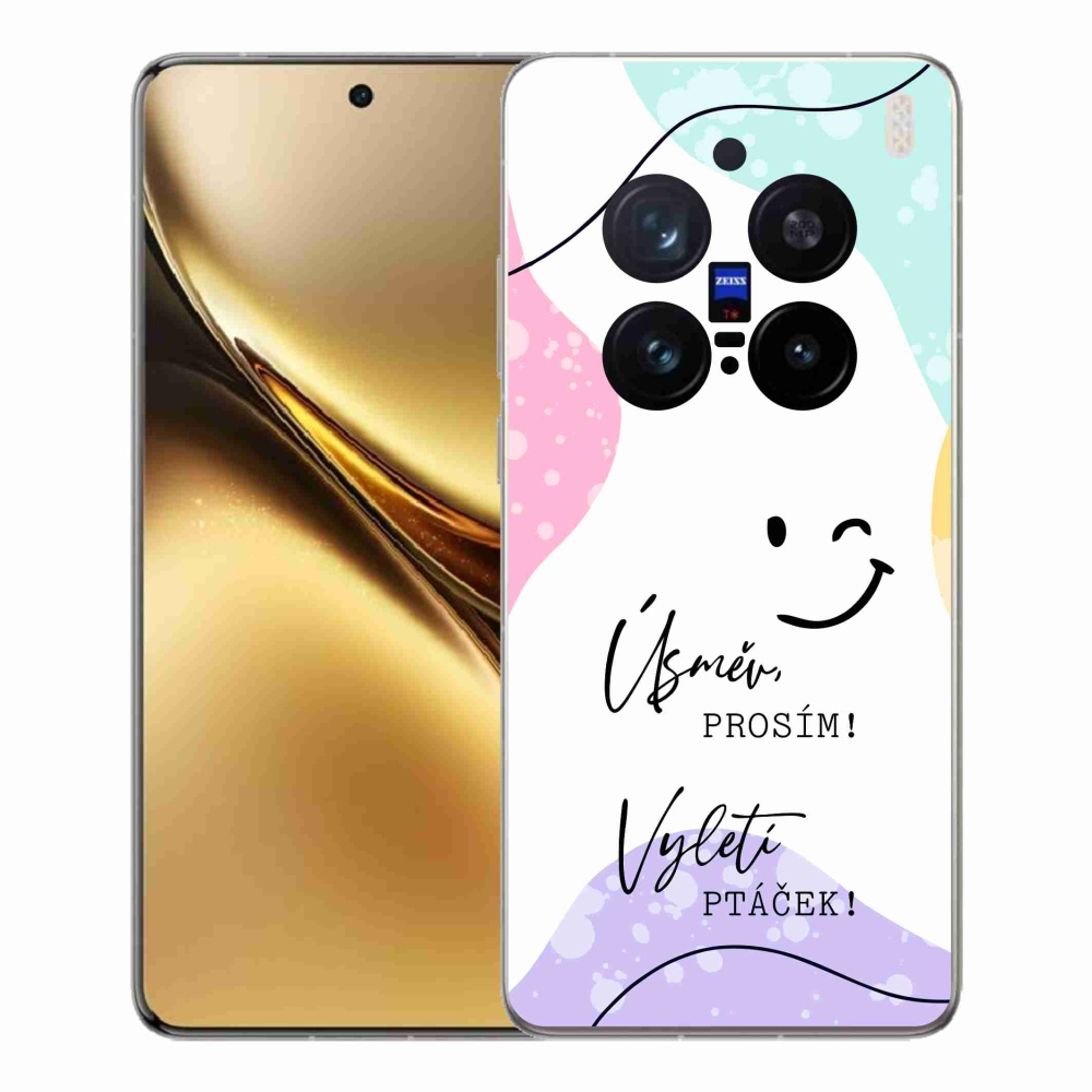 Gél borító mmCase a Vivo X200 Pro 5G készülékhez - vicces szöveg 4 fehér háttérrel