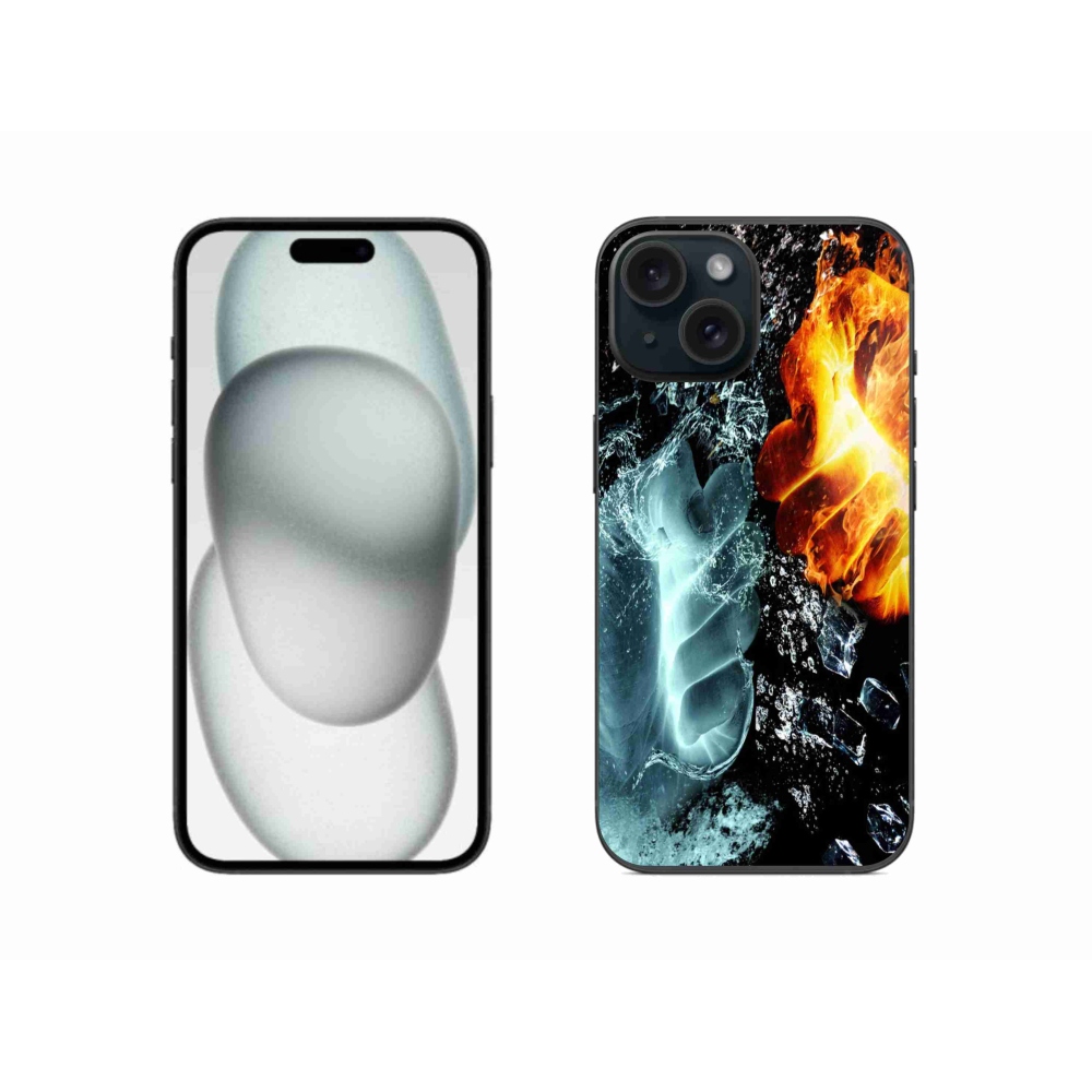 Zselés borítás mmCase iPhone 15 készülékhez - víz és tűz