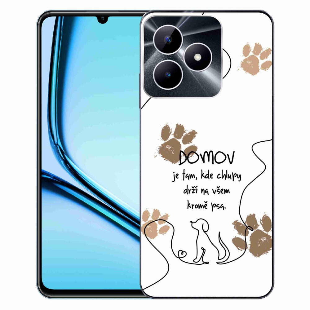 Zselés borító mmCase a Realme Note 50 készülékhez - kutya motívum fehér háttérrel