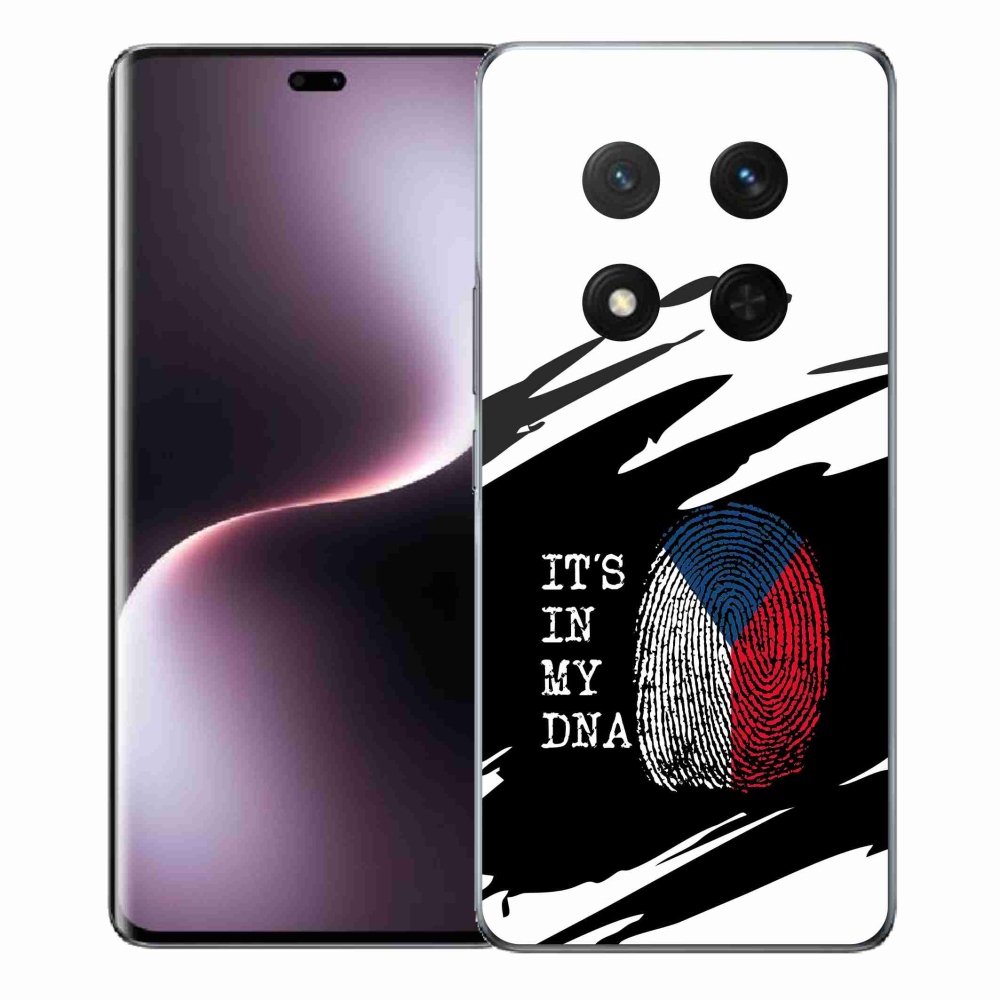 Gél borító mmCase a Honor Magic 7 Lite 5G - zászlós ujjlenyomat fekete és fehér háttérrel