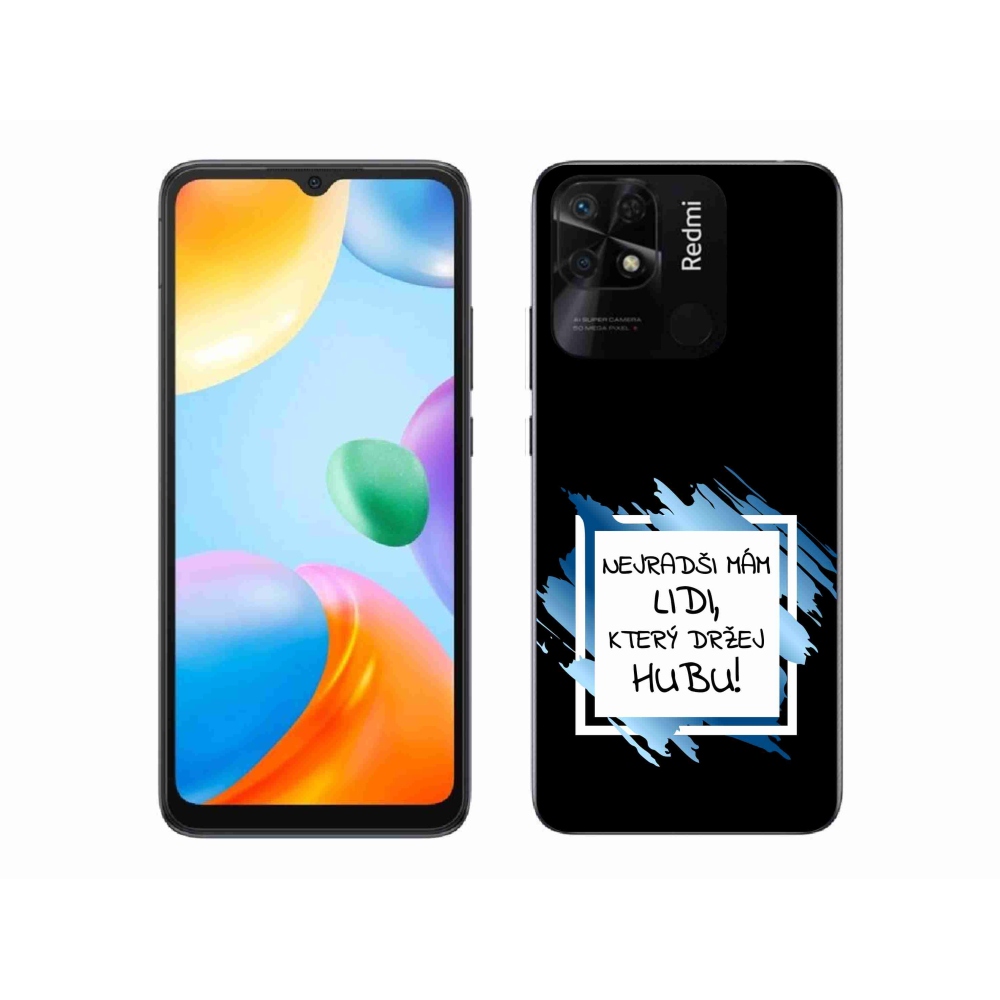 Gél borító mmCase a Xiaomi Redmi 10C-hez - vicces szöveg 7 fehér és fekete háttérrel