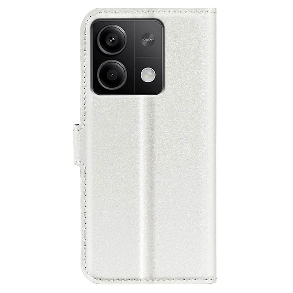 Litchi könyv tok Xiaomi Redmi Note 13 5G-hez - fehér