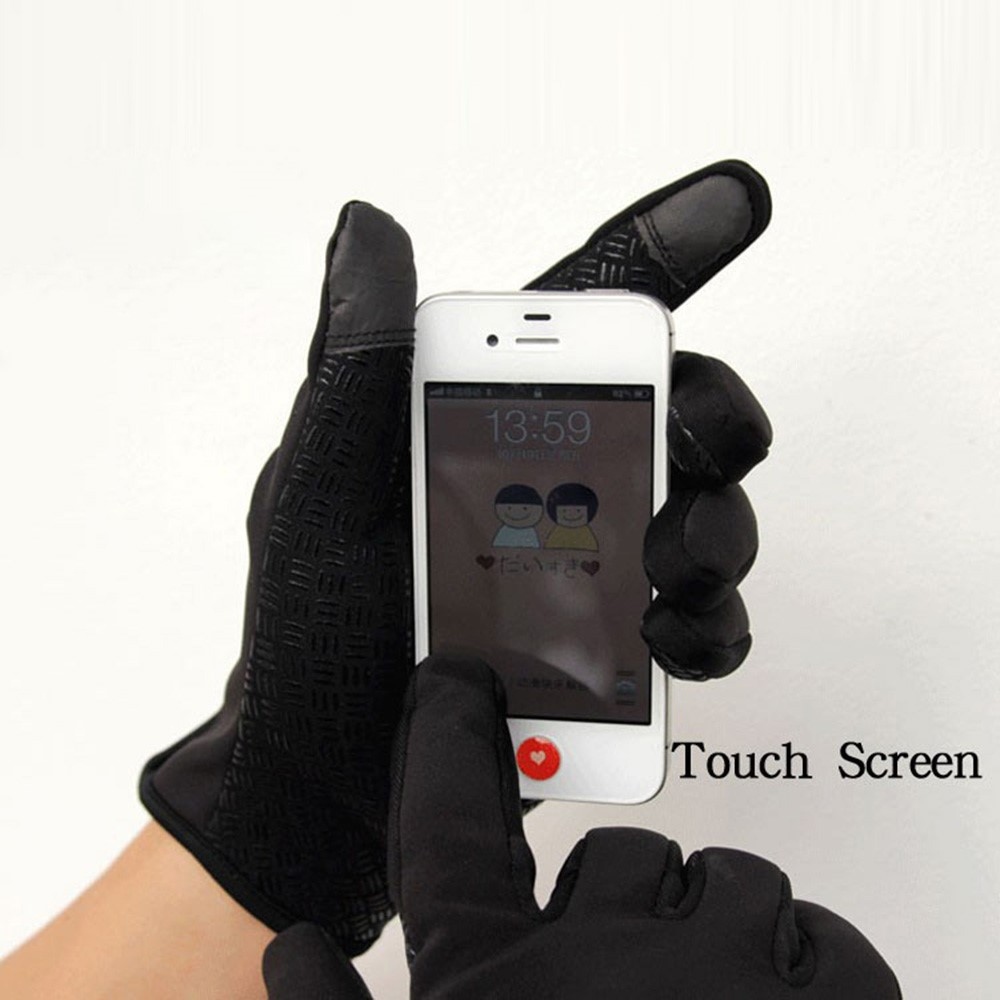 Kültéri szélálló tapadókesztyűk fekete színben - XL méret