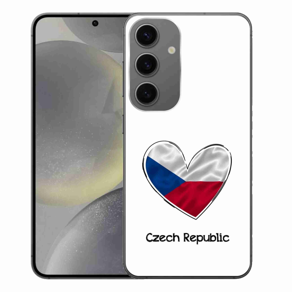 Gél védőhuzat mmCase Samsung Galaxy S24+ - zászló szív fehér háttérrel