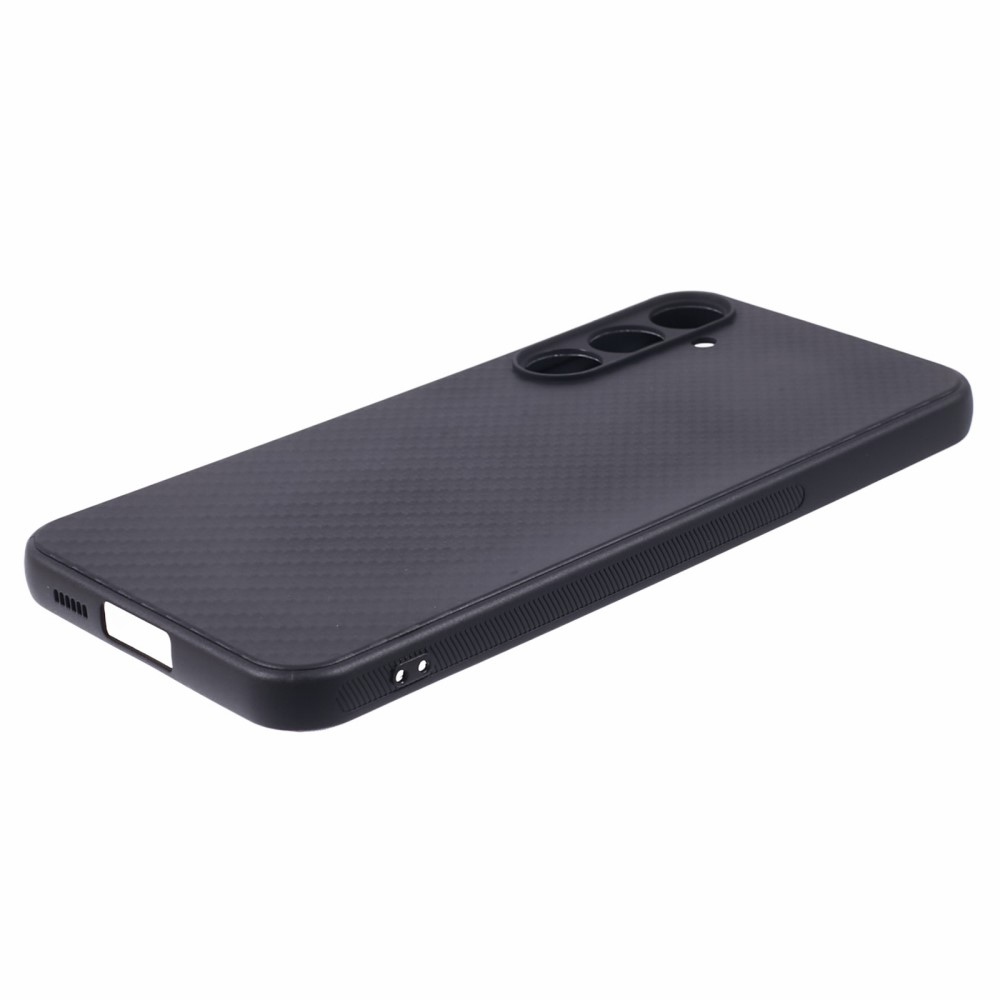 Szénszálas tartós zselés tok Samsung Galaxy S23 FE készülékhez - fekete