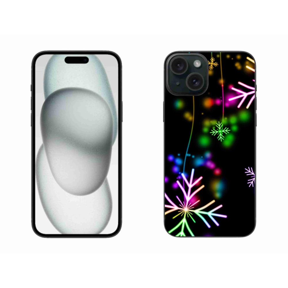 Zselés borítás mmCase iPhone 15 Plus készülékhez - színes pelyhekkel