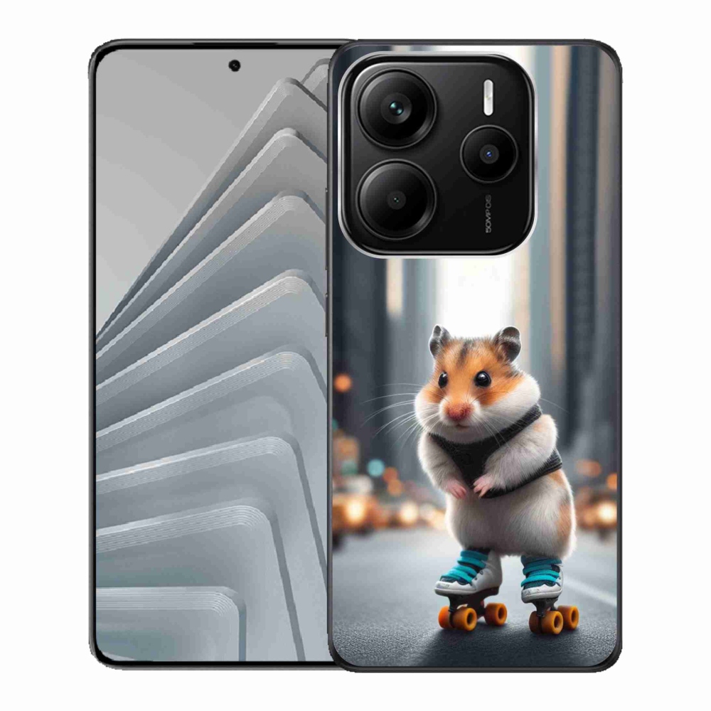 Gél borítás mmCase a Xiaomi Redmi Note 14 5G-hez - hörcsög a korcsolyán