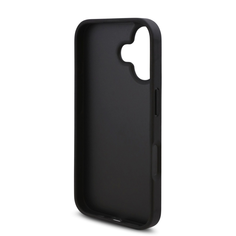 Karl Lagerfeld PU Saffiano Karl és Choupette hátlapi borító iPhone 16-hoz Fekete