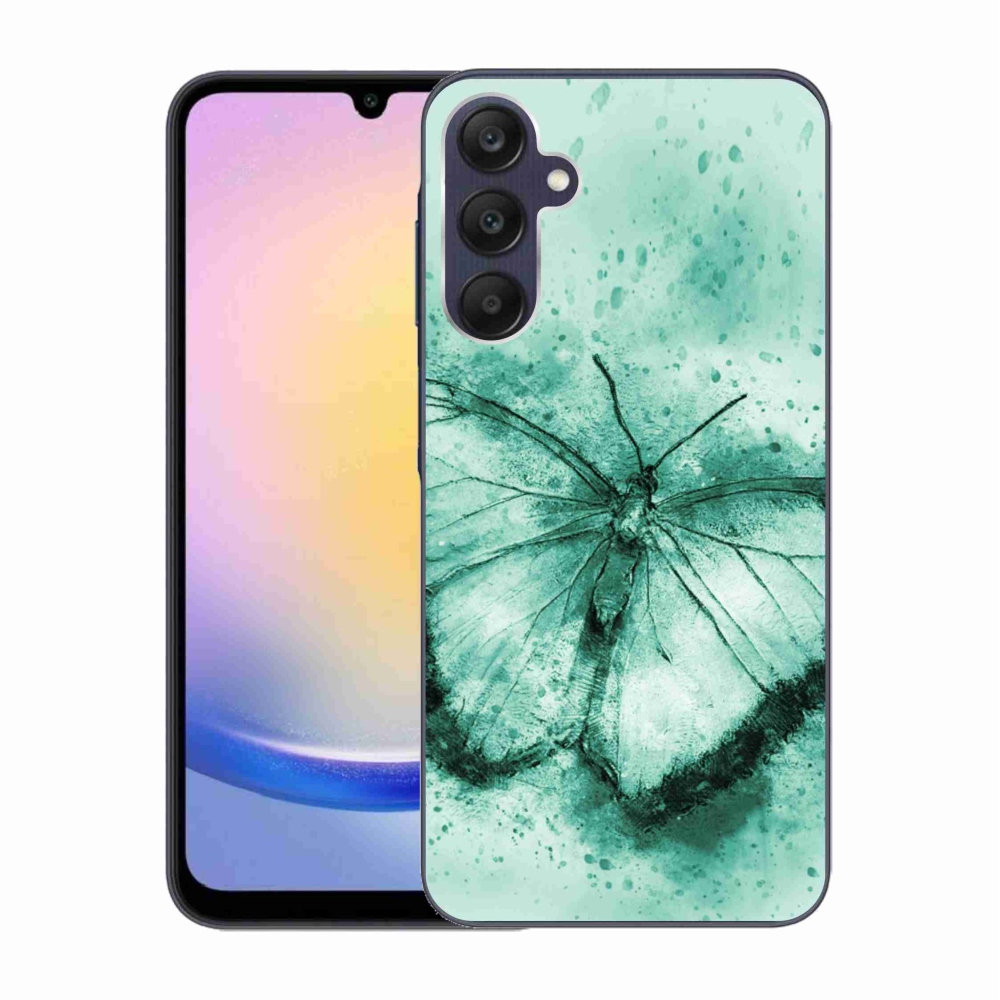 Gél tok mmCase a Samsung Galaxy A25 5G készülékhez - zöld pillangó