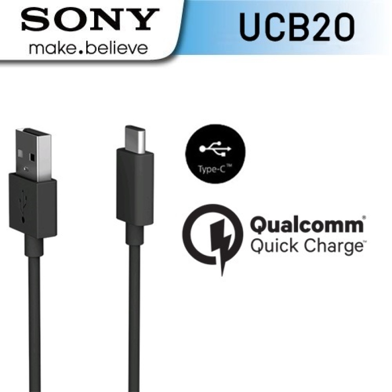 UCB-20 Sony USB-C adatkábel 3A 1m fekete (ömlesztett)
