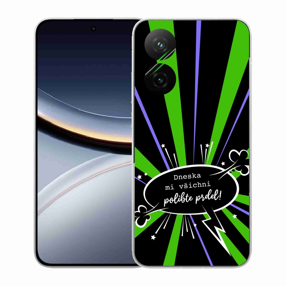 Gél borító mmCase a Xiaomi Poco F7 5G számára - vicces szöveg 15 fekete háttérrel