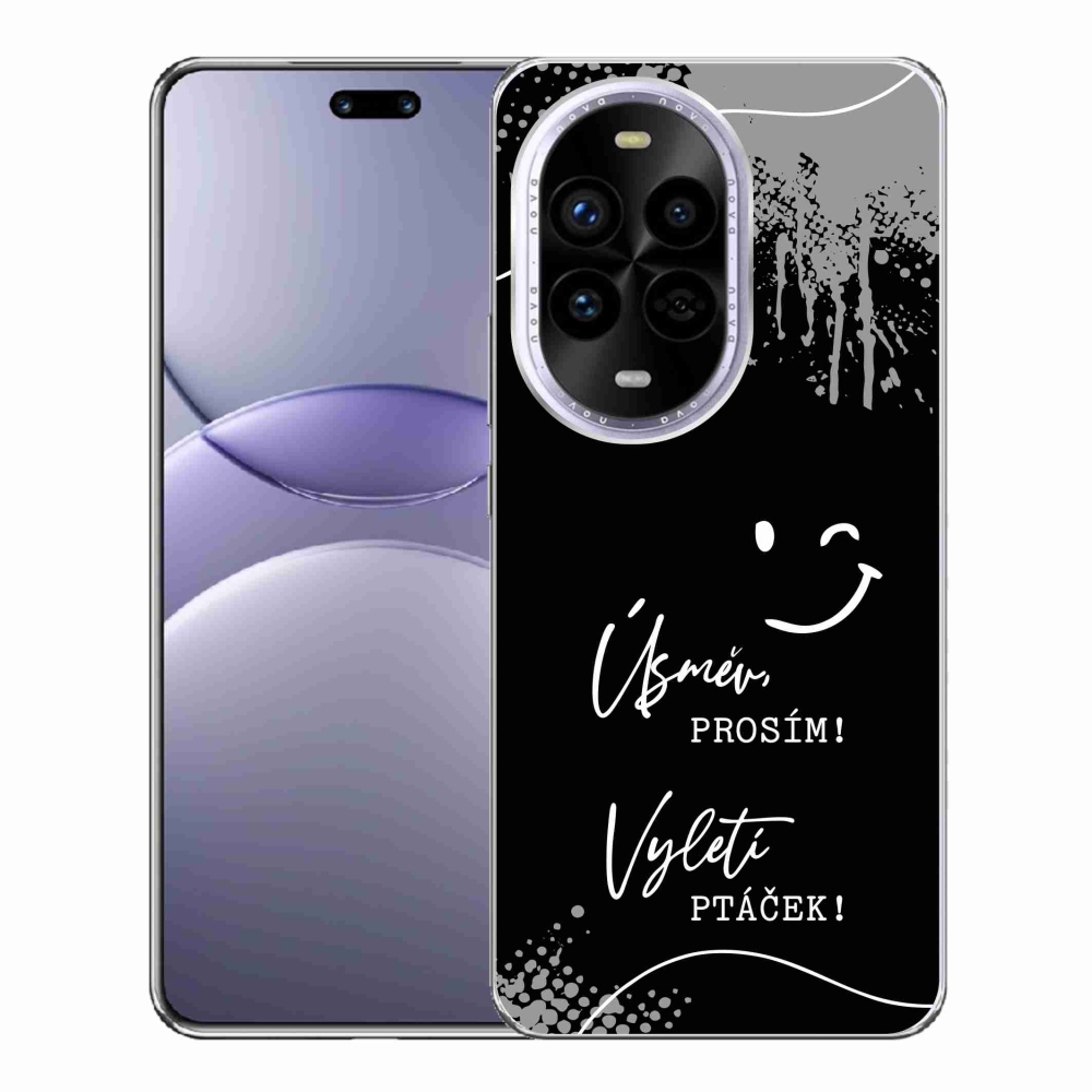 Gél borító mmCase a Huawei Nova 13 Pro 5G készülékhez - vicces szöveg 4 fekete háttérrel