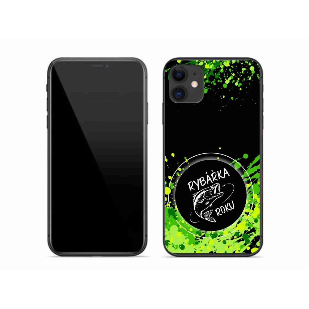 Zselés borítás mmCase iPhone 11 készülékhez - Az év horgásza fekete háttérrel