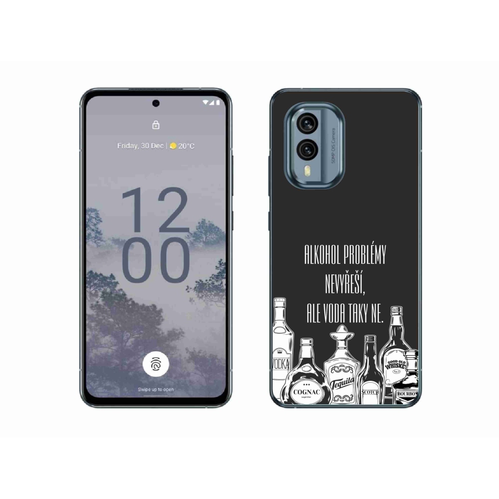 Gél borító mmCase a Nokia X30 5G készülékhez - vicces szöveg fekete háttérrel