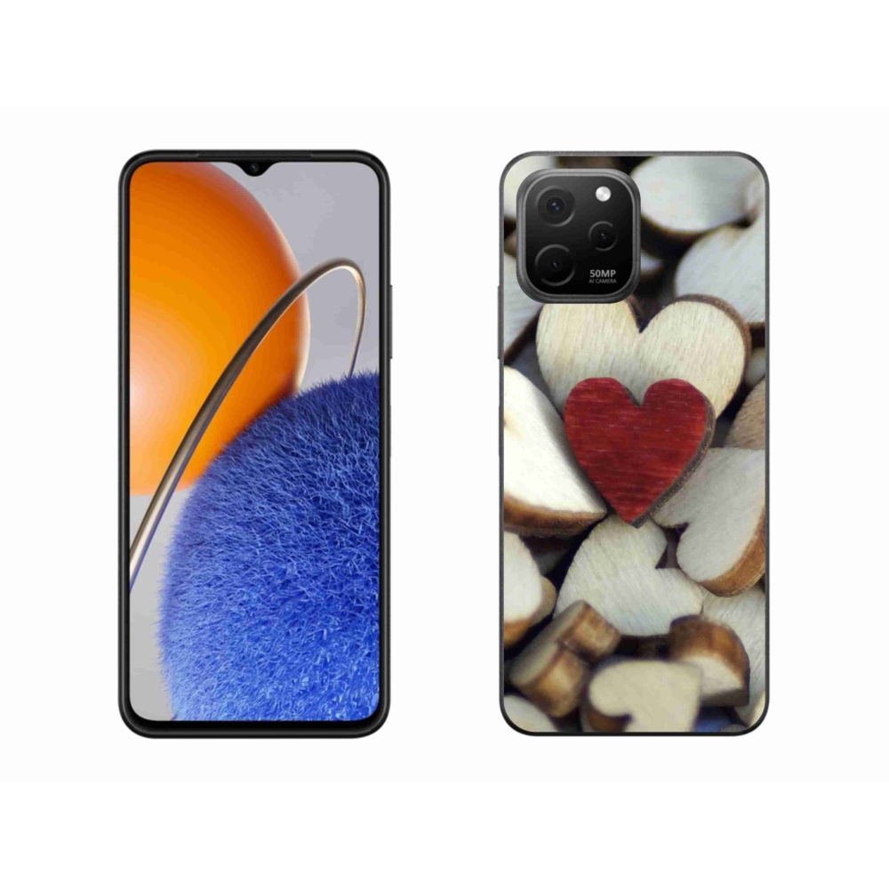 Gél borítás mmCase a Huawei Nova Y61 készülékhez - gravírozott piros szív