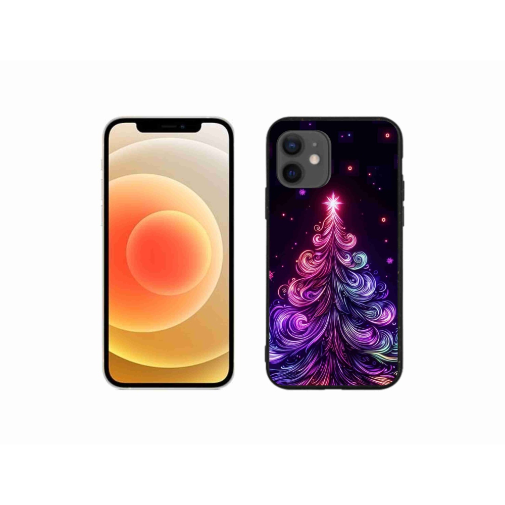 Gél borítás mmCase iPhone 12 mini készülékhez - neon karácsonyfa 1