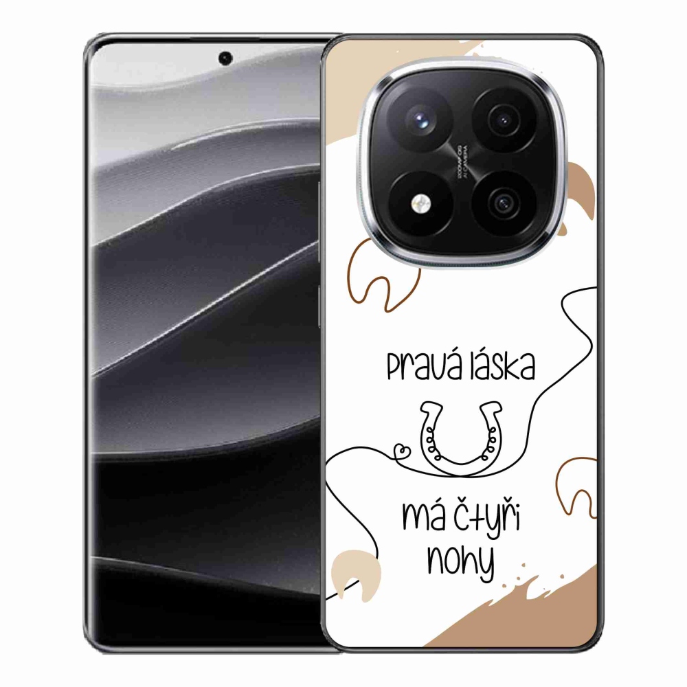 Gél borítás mmCase a Xiaomi Redmi Note 14 Pro+ 5G számára - ló motívum fehér háttérrel