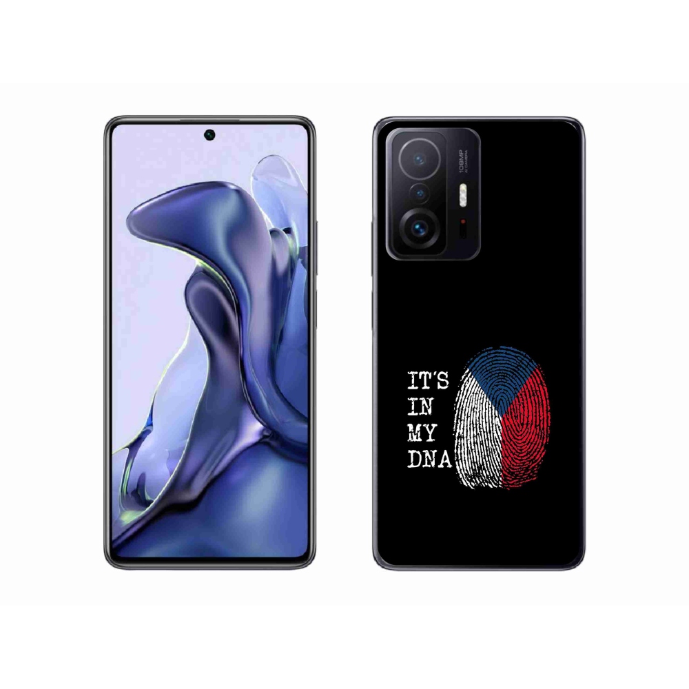 Gél borító mmCase a Xiaomi 11T-hez - zászlós ujjlenyomat fekete háttérrel