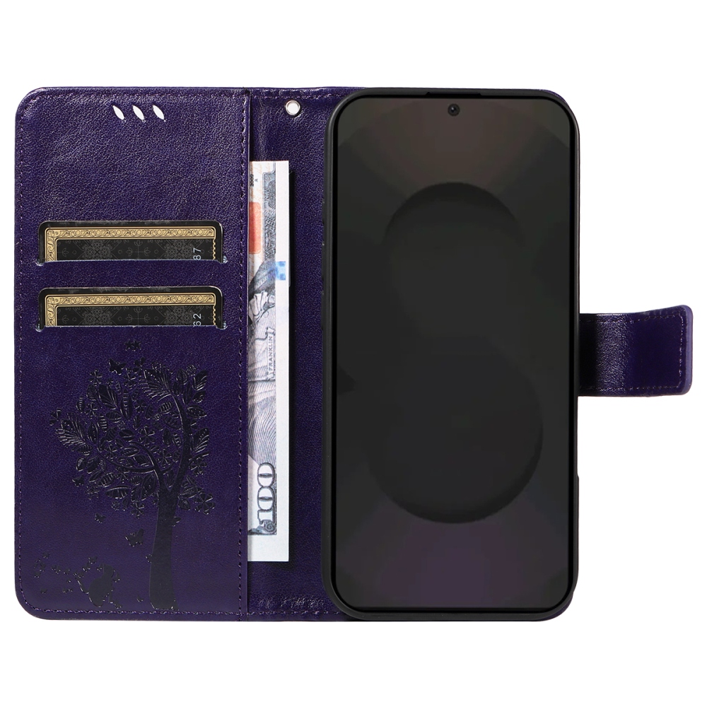 Fák könyve tok Samsung Galaxy S25 FE - sötétlila