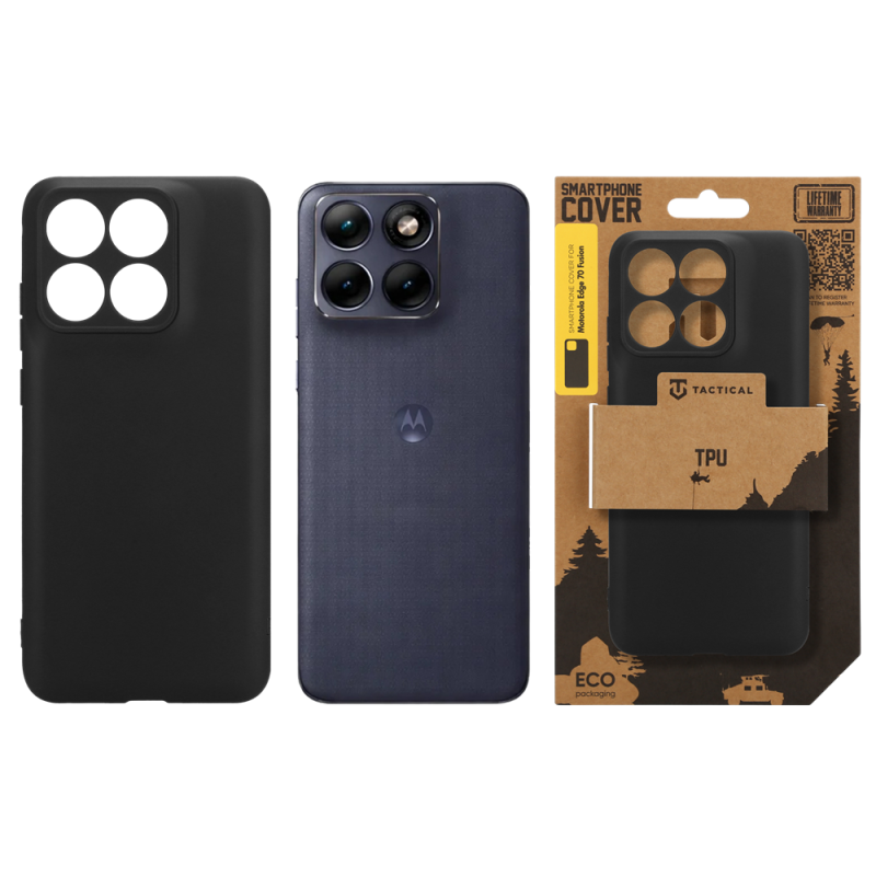 Taktikai TPU borítás a Motorola Edge 70 Fusion fekete színű készülékhez