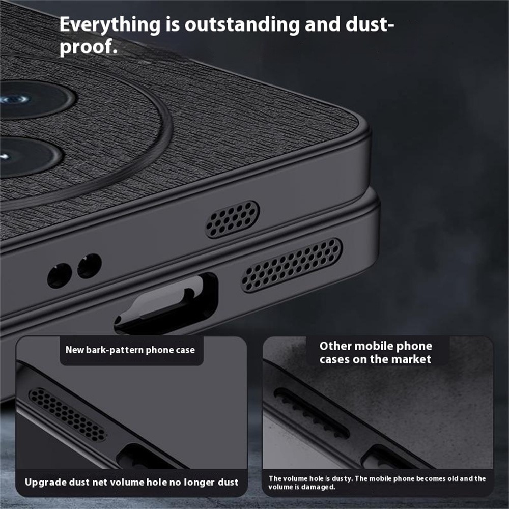 Műbőrrel borított fa zselés tok a Vivo X200 5G-n - fekete