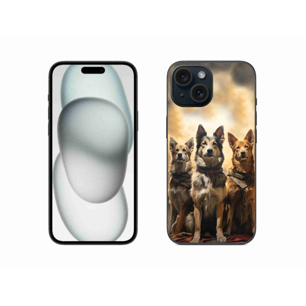 Zselés borítás mmCase iPhone 15-hez - három kutya