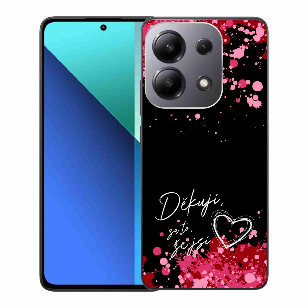 Gél borító mmCase a Xiaomi Redmi Note 13-hoz - love text 2 fekete háttérrel