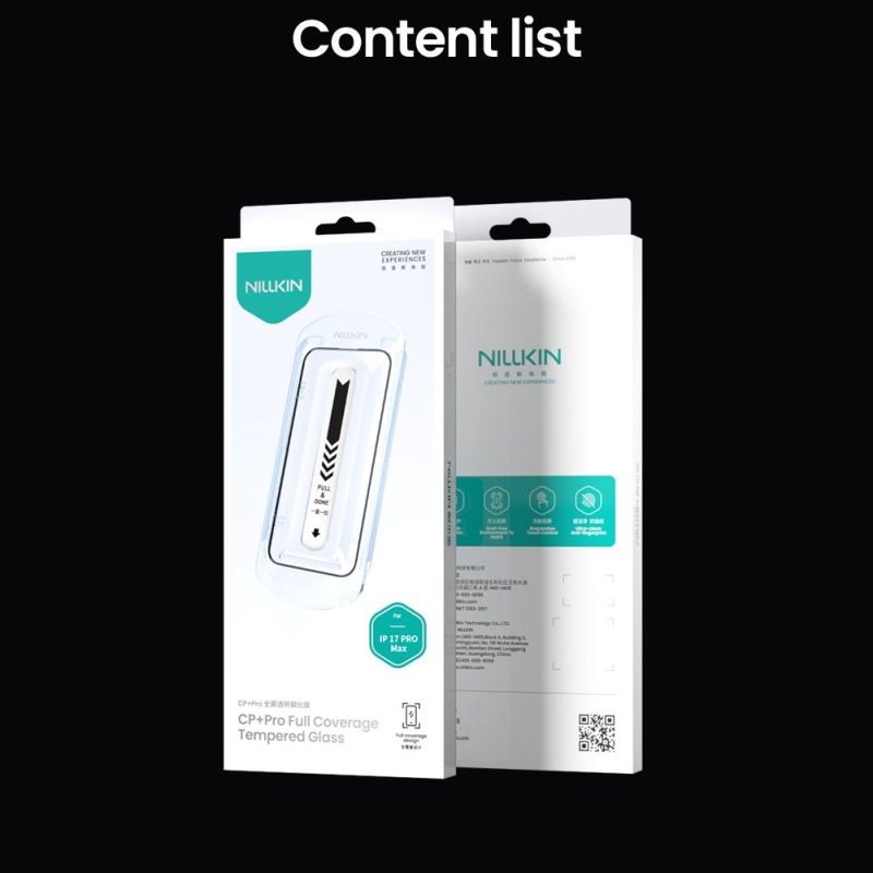 Nillkin edzett üveg 2.5D CP+ PRO fekete Apple iPhone 17 Pro Max készülékhez (applikátorral)