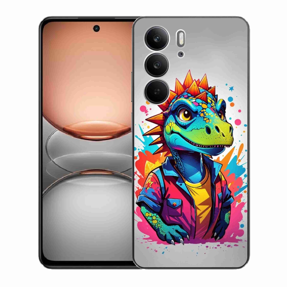 Zselés borítás mmCase a Realme C75 készülékhez - színes dinoszaurusz