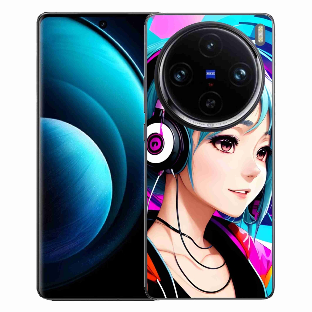 Zselés borítás mmCase a Vivo X100 Pro 5G-hez - lány fejhallgatóval