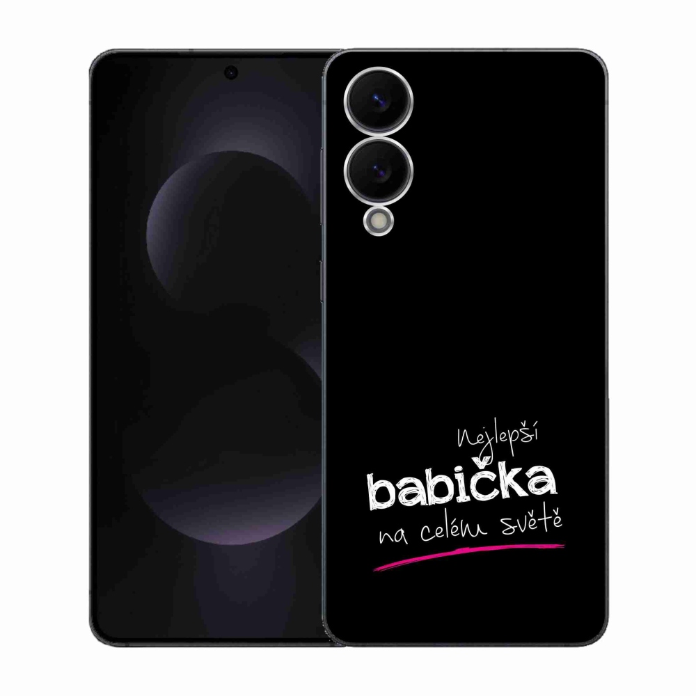 Gél borító mmCase Samsung Galaxy S25 Edge - a legjobb nagymama 4 fekete háttérrel