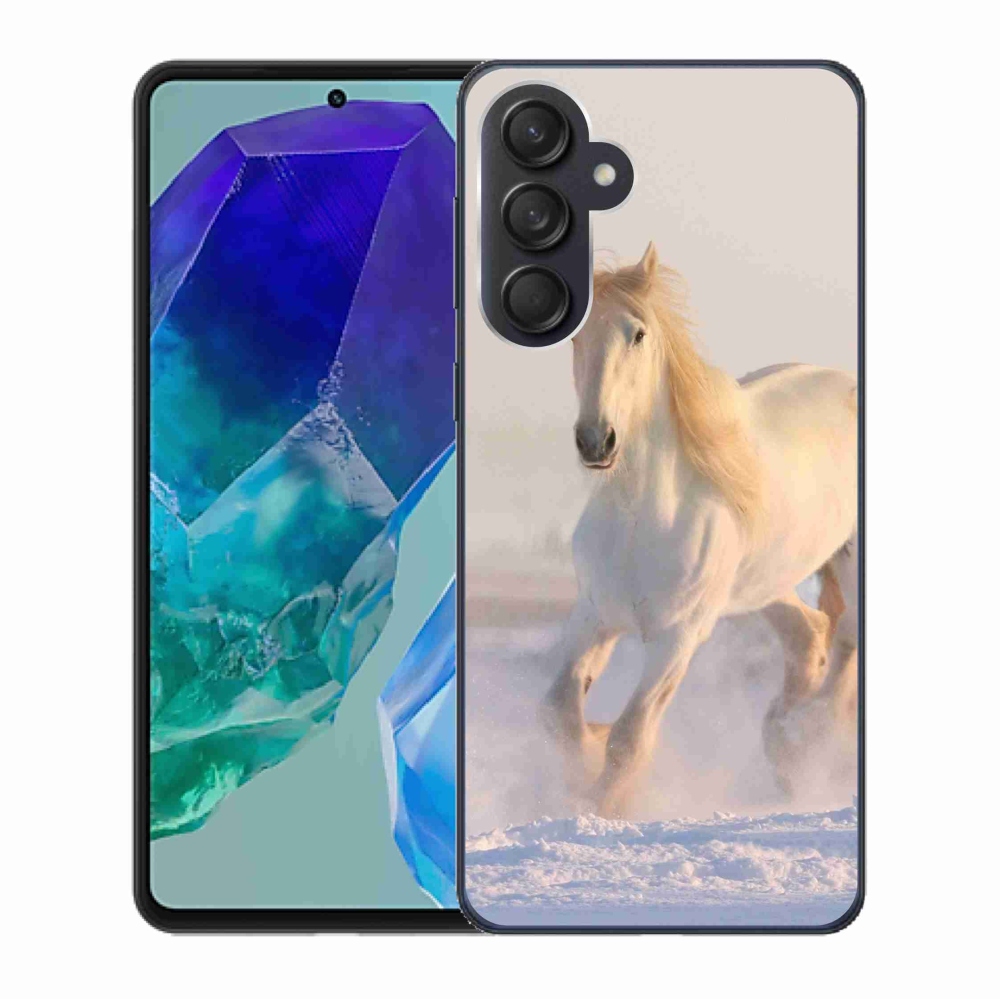 Gél tok mmCase a Samsung Galaxy M55 5G készülékhez - ló a hóban