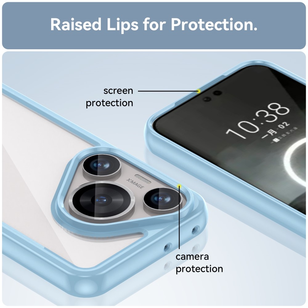 Gél tok fix hátlappal Huawei Pura 70 Pro készülékhez - kék