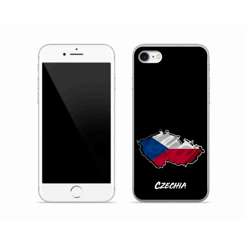 Zselés borítás mmCase iPhone SE (2022) - Csehország fekete háttérrel
