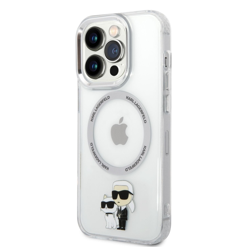Karl Lagerfeld IML Karl és Choupette NFT MagSafe hátlap iPhone 14 Pro Max készülékhez - átlátszó