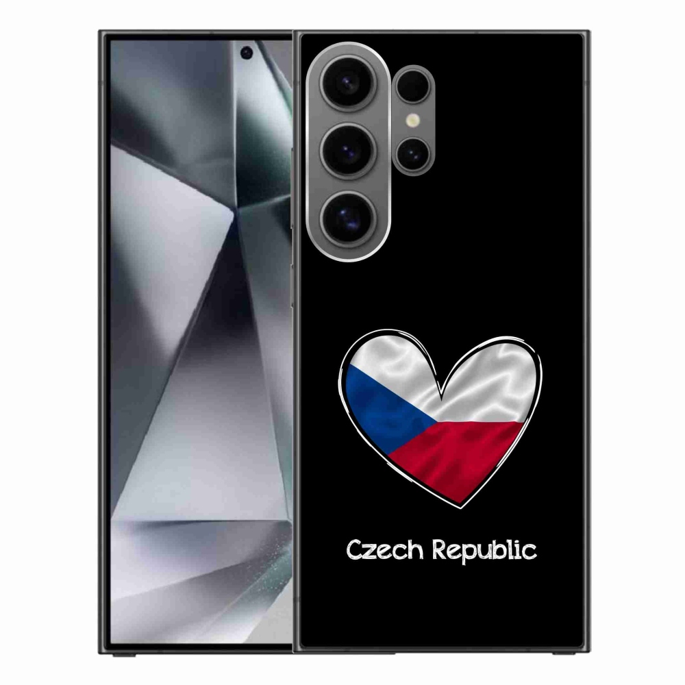 Gél védőhuzat mmCase Samsung Galaxy S24 Ultra - zászlós szív fekete háttérrel