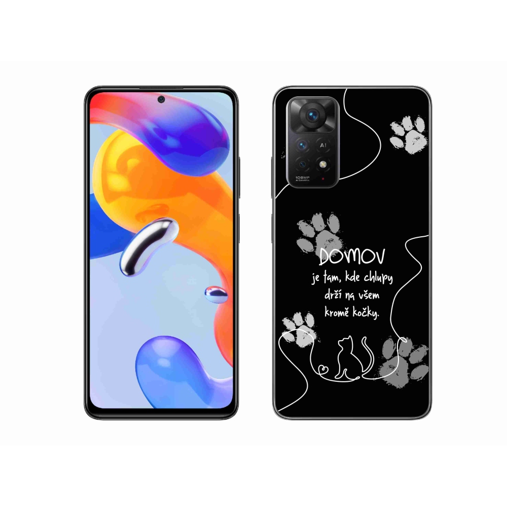 Gél borítás mmCase a Xiaomi Redmi Note 11 Pro 4G/5G-hez - macska motívum fekete háttérrel